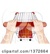 Poster, Art Print Of View Of Hands On A Shopping Cart Handle