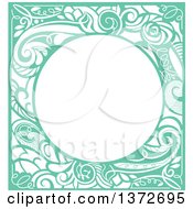 Poster, Art Print Of Green Vintage Swirl Floral Frame