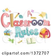 Poster, Art Print Of Classroom Rules Design With Accessories