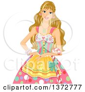 Poster, Art Print Of Blond White Woman In A Candy Costume