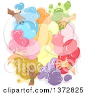 Poster, Art Print Of Colorful Cloud Of Powder With Hands