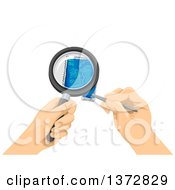 Poster, Art Print Of Collector Viewing A Stamp Through A Magnifying Glass