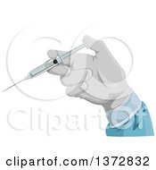 Poster, Art Print Of Gloved Doctors Hands Holding A Vaccine Syringe