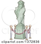 Clipart Of A Historical Statue Of Christopher Columbus Royalty Free Vector Illustration