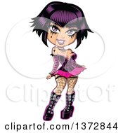Clipart Of A Sexy Punk Gothic Pinup Woman Royalty Free Vector Illustration by Clip Art Mascots