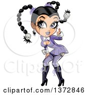 Clipart Of A Sexy Pinup Gothic Woman With Pig Tails Royalty Free Vector Illustration