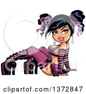 Clipart Of A Sexy Gothic Pinup Woman Leaning Back Royalty Free Vector Illustration