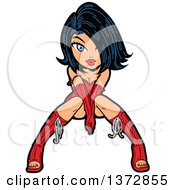 Clipart Of A Sexy Cabaret Dancer Pinup Woman Royalty Free Vector Illustration