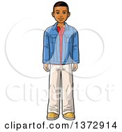 Clipart Of A Casual Young Black Man Royalty Free Vector Illustration