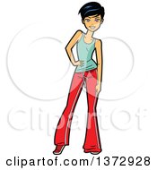 Clipart Of A Sassy Young Woman Posing With Attitude Royalty Free Vector Illustration