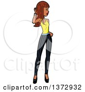 Clipart Of A Young Black Super Model Posing Royalty Free Vector Illustration