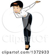 Clipart Of A Proud Woman Taking A Bow Royalty Free Vector Illustration