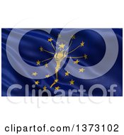 Clipart Of A 3d Rippling State Flag Of Indiana USA Royalty Free Illustration