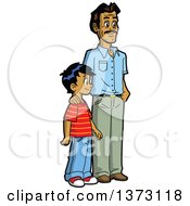 Poster, Art Print Of Happy Casual Indian Father And Son Standing