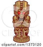 Clipart Of A Tiki Statue With Red Eyes Royalty Free Vector Illustration