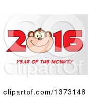Poster, Art Print Of Happy Monkey Mascot Face In New Year 2016 On Gradient White