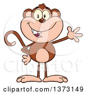 Poster, Art Print Of Happy Monkey Mascot Waving