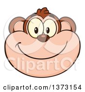 Poster, Art Print Of Happy Monkey Mascot Face Smiling