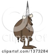 Clipart Of A Cartoon Moose Wearing A Dunce Hat Royalty Free Vector Illustration