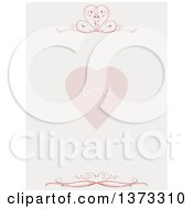 Clipart Of A Faded Paper Letter Sheet With A Love Heart With Swirls Royalty Free Vector Illustration by elaineitalia