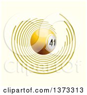 Poster, Art Print Of 3d Yellow Bingo Ball With Circles On Off White