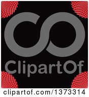 Clipart Of A Black Background With Rounded Red Mosiac Corners Royalty Free Vector Illustration
