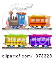 Poster, Art Print Of Steam Engine Train And Cars
