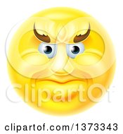 Poster, Art Print Of 3d Yellow Smiley Emoji Emoticon Face With An Angry Expression