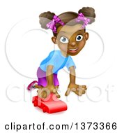 Poster, Art Print Of Happy Black Girl Playing With A Toy Car