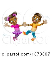 Poster, Art Print Of Happy Black Boy And Girl Dancing