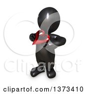 Clipart Of A 3d Black Man Holding A Love Heart On A White Background Royalty Free Illustration