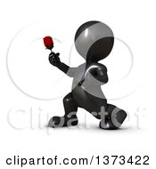 Poster, Art Print Of 3d Romantic Black Man Holding Out A Rose On A White Background