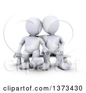 Clipart Of A 3d Brown Couple Sitting On A Bench On A White Background Royalty Free Illustration
