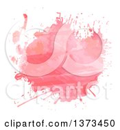 Poster, Art Print Of Pink Watercolor Paint Splatter On White