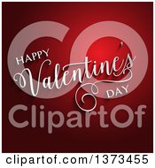 Poster, Art Print Of 3d White Happy Valentines Day Text And Shadows Over Red