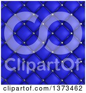 Background Of 3d Blue Quilted Leather Upholstery