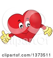 Clipart Of A Valentine Heart Character Giving A Thumb Up Royalty Free Vector Illustration