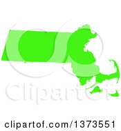 Lyme Disease Awareness Lime Green Colored Silhouetted Map Of The State Of Massachusetts United States