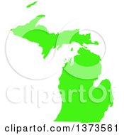 Poster, Art Print Of Lyme Disease Awareness Lime Green Colored Silhouetted Map Of The State Of Michigan United States