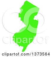 Lyme Disease Awareness Lime Green Colored Silhouetted Map Of The State Of New Jersey United States