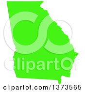 Clipart Of A Lyme Disease Awareness Lime Green Colored Silhouetted Map Of The State Of Georgia United States Royalty Free Vector Illustration