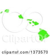 Poster, Art Print Of Lyme Disease Awareness Lime Green Colored Silhouetted Map Of The State Of Hawaii United States