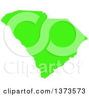Clipart Of A Lyme Disease Awareness Lime Green Colored Silhouetted Map Of The State Of South Carolina United States Royalty Free Vector Illustration