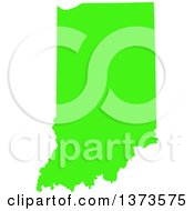 Poster, Art Print Of Lyme Disease Awareness Lime Green Colored Silhouetted Map Of The State Of Indiana United States