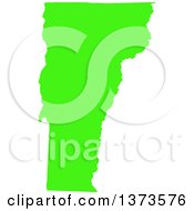 Poster, Art Print Of Lyme Disease Awareness Lime Green Colored Silhouetted Map Of The State Of Vermont United States