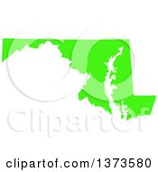 Lyme Disease Awareness Lime Green Colored Silhouetted Map Of The State Of Maryland United States by Jamers