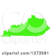 Clipart Of A Lyme Disease Awareness Lime Green Colored Silhouetted Map Of The State Of Kentucky United States Royalty Free Vector Illustration