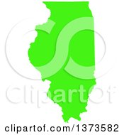 Clipart Of A Lyme Disease Awareness Lime Green Colored Silhouetted Map Of The State Of Illinois United States Royalty Free Vector Illustration