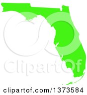 Clipart Of A Lyme Disease Awareness Lime Green Colored Silhouetted Map Of The State Of Florida United States Royalty Free Vector Illustration