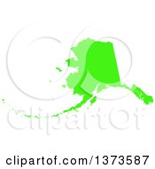 Poster, Art Print Of Lyme Disease Awareness Lime Green Colored Silhouetted Map Of The State Of Alaska United States